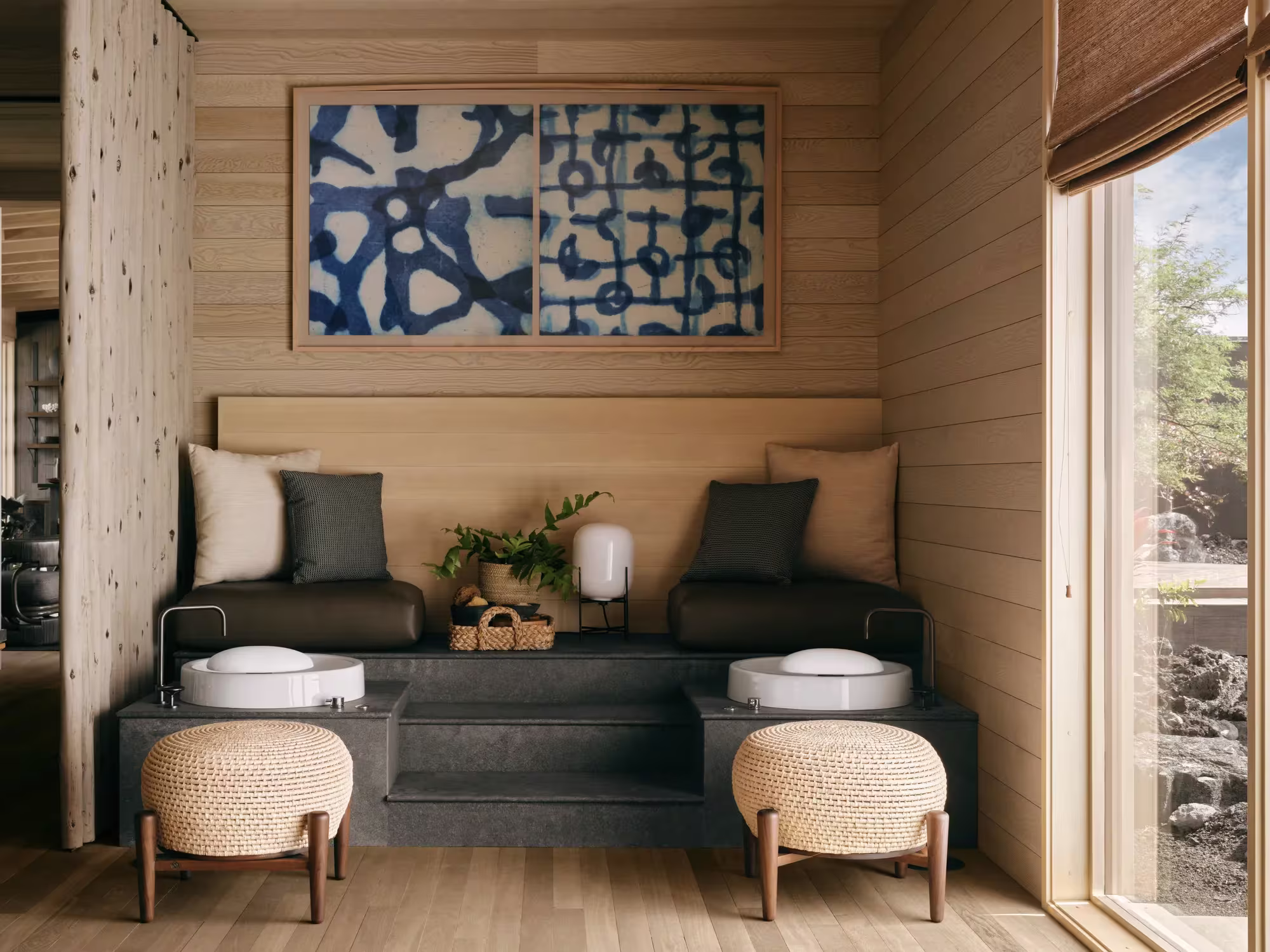 Asaya Salon im Rosewood Kona Village mit hellem Holzinterieur