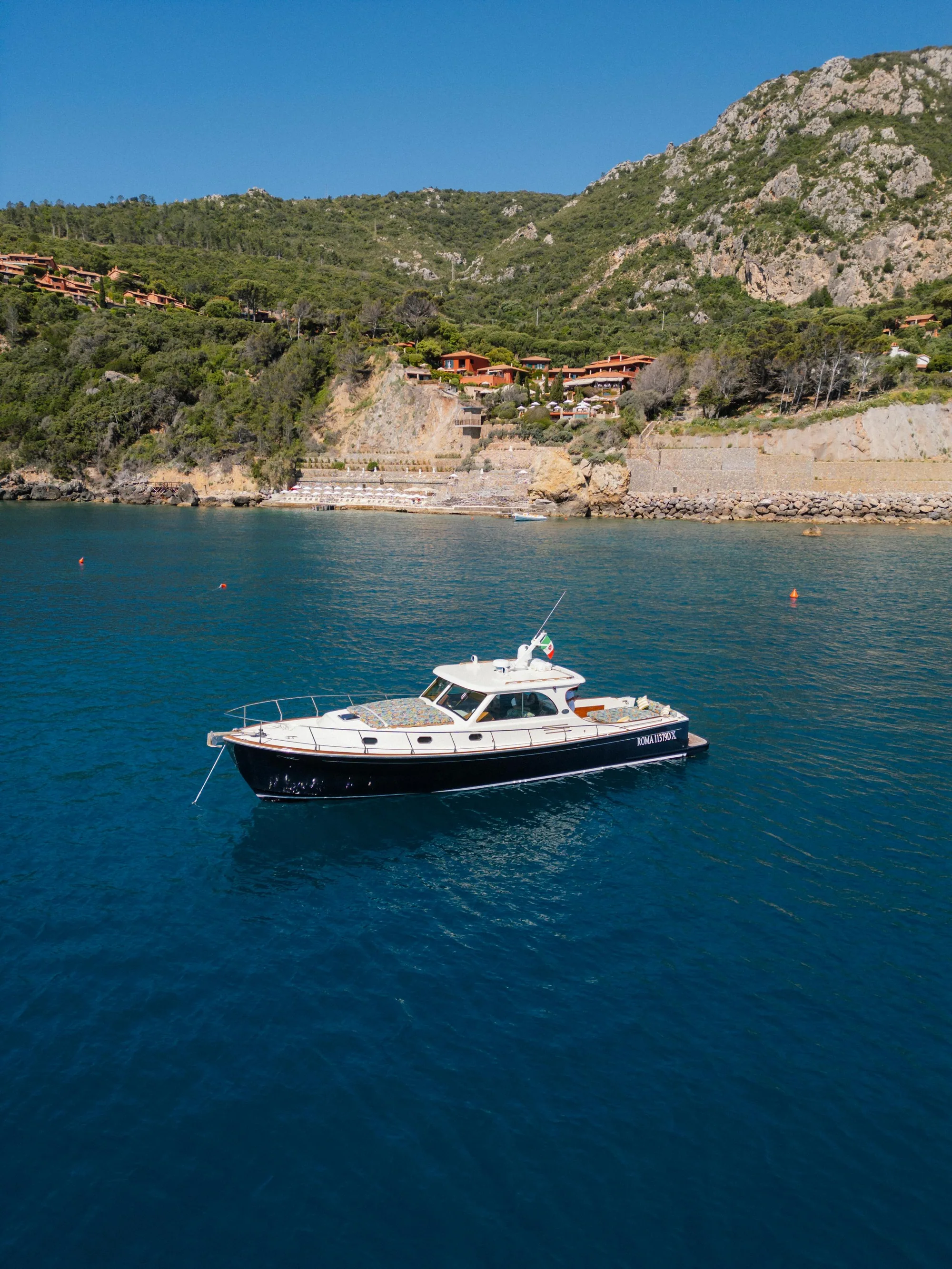 Privates Boot vor der Küste des Monte Argentario