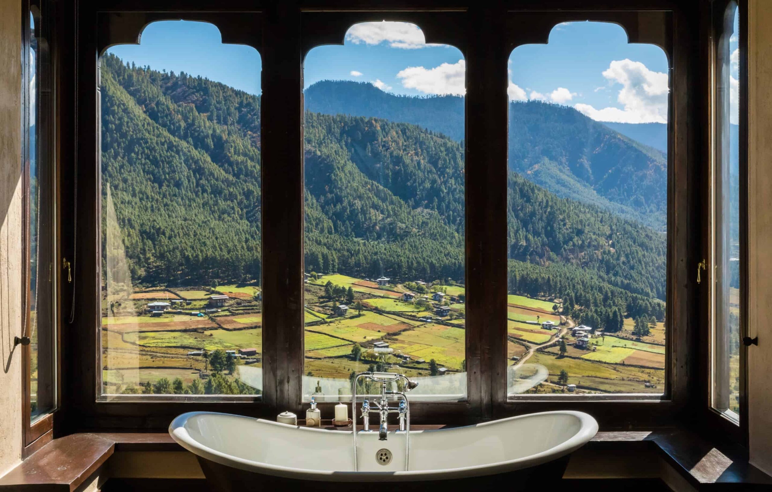 Gangtey Lodge mit offenem Blick über das Phobjikha-Tal